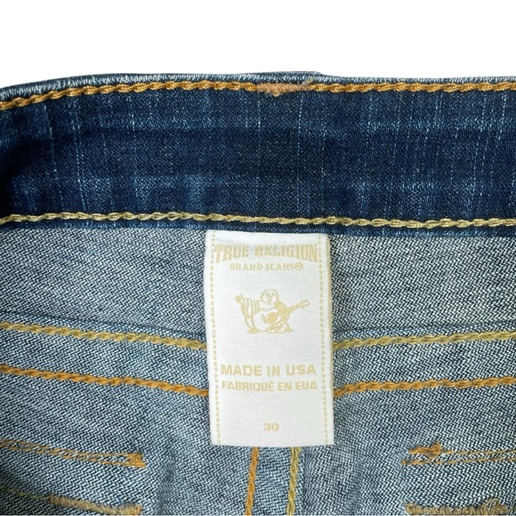 True Religion Jeans Woman 30 Becky Blue Mid Rise Bootcut Flap Pocket Made USA - Picture 4 of 14